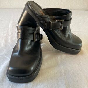 Harley Davidson Black Leather Mules Size 7